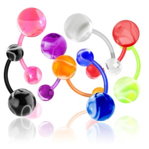 Bauchnabelpiercing Acryl – Flexibel mit Marmor-Design | Verschiedene Farben
