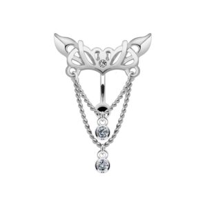 Bauchnabelpiercing Reverse Kronleuchter mit Kristallen