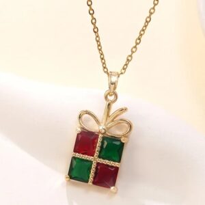 Festliche Halskette mit Anhänger Geschenkpäckchen