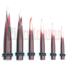 Expander/Dehnstab Gestreift Rot/Schwarz Acryl - SET 6 Stück