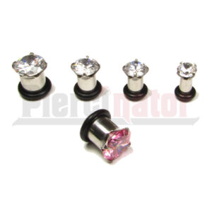 Plug mit Kristall Weiß oder Rosa 1,6 - 8 mm 316L Restposten