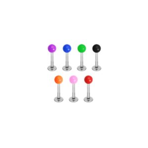Lippenpiercing Labret Acryl Kugel 3 mm Stab 8 mm 316L