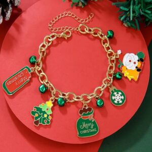 Armband mit Tannenbaum und Schneemann – Eleganter Weihnachtsschmuck