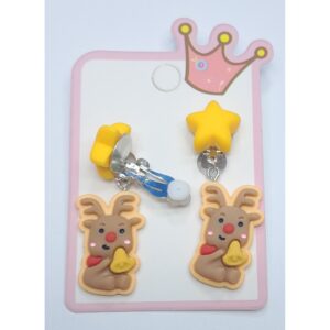 Alternative view of Süße Weihnachts-Ohrclips für Kinder – Kunststoffharz, Leicht & Schmerzfrei