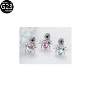 1 Paar Ohrstecker Spinnen Design in drei wundervollen Farben aus Titanstahl