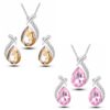 Elegantes Schmuckset mit Kristall in Tropfenform – Halskette & Ohrringe