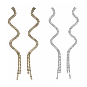 Schlangen Ohrhänger mit funkelnden Strasssteinen | Silber- oder Goldfarben