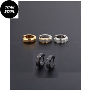 1 Paar Titan Stahl Klapp Creolen – Matt / Glitzer Look