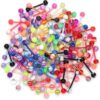 10 Stück Zungenpiercing Barbell aus flexiblem PTFE-Material mit 6 mm Kugeln