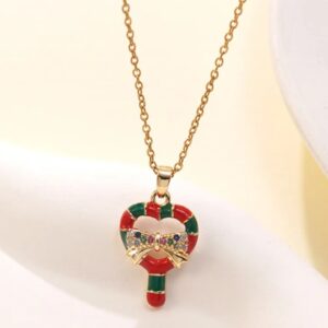 Charmante Halskette mit Anhänger Zuckerstangen-Herz